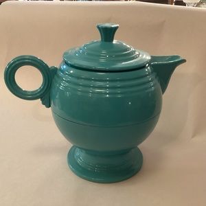 Vintage Fiesta ware thermal gravy server turquoise color